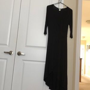 Black long v neck dress